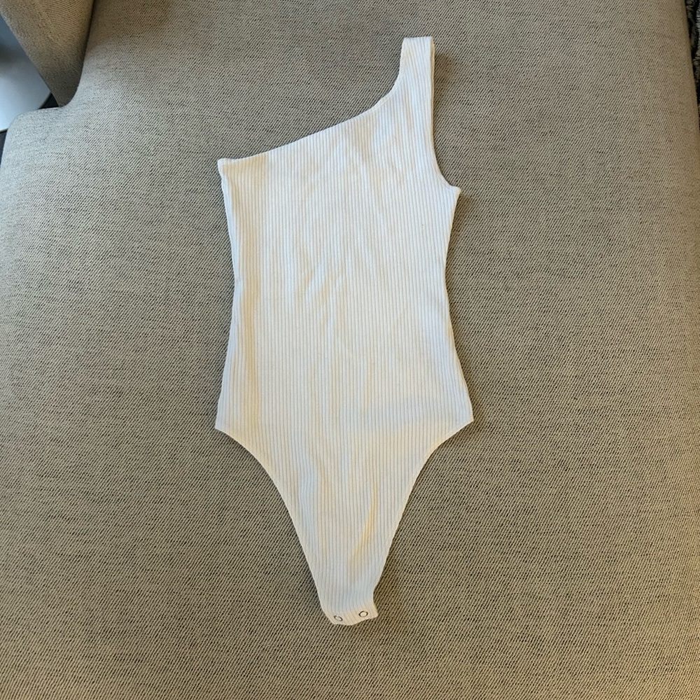 One-Shoulder White Bodysuit
